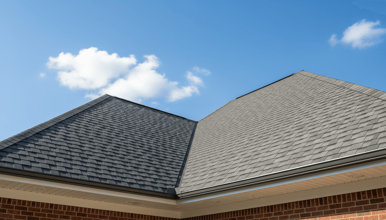 Toiture terminée avec Velux et gouttières assorties